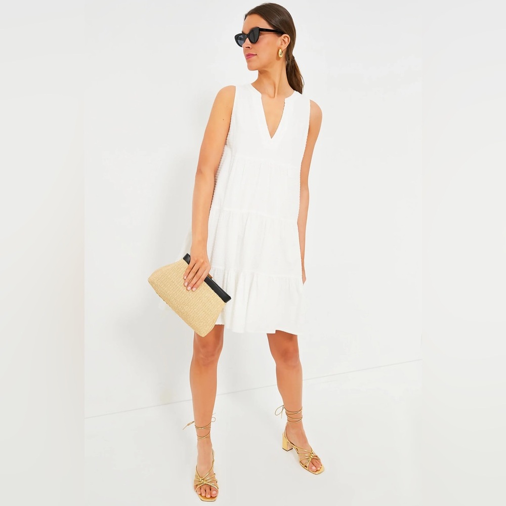 NEW NWT Pomander Place Kenzo Swiss Dot Sleeveless Dress In White
